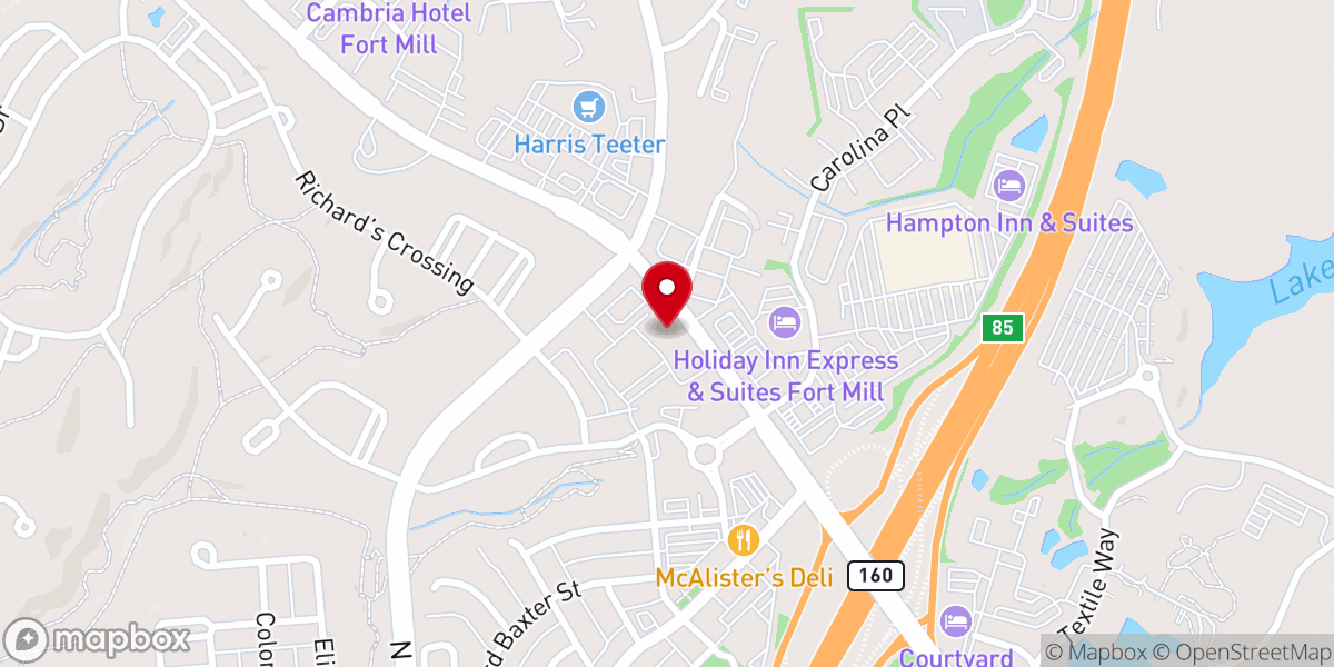 Map showing location of Temple Kol Ami (Fort Mill, South Carolina)