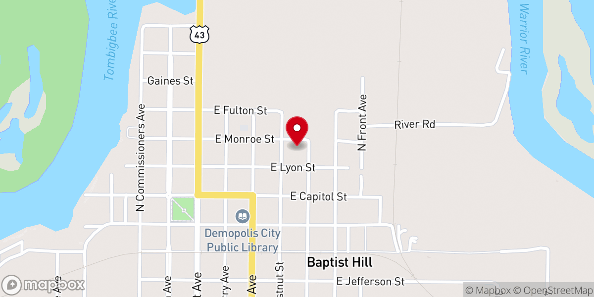 Map showing location of Christian Baptist Chapel