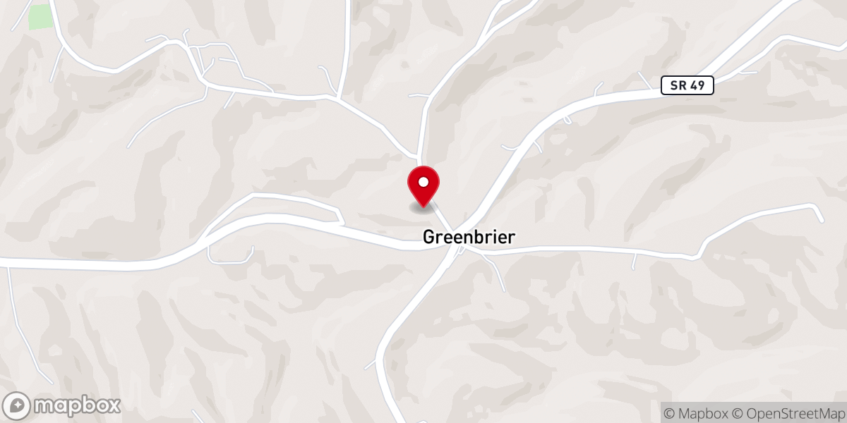 Map showing location of Greenbrier Church of Christ