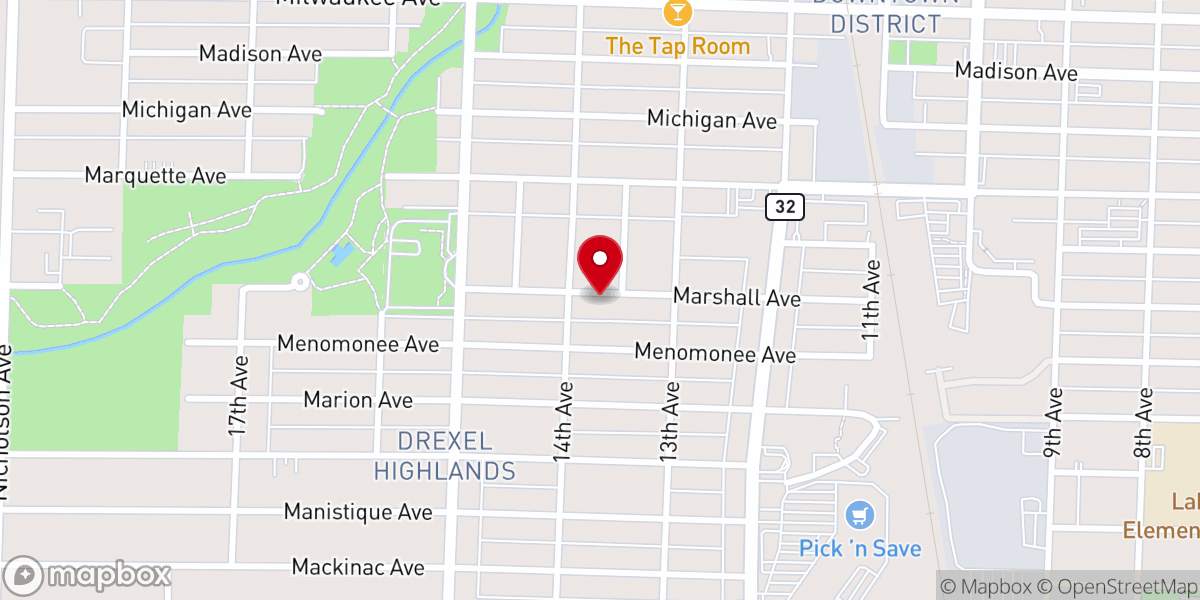 Map showing location of South Milwaukee United Methodist