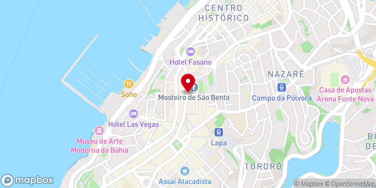 Map showing location of Igreja e Mosteiro de São Bento