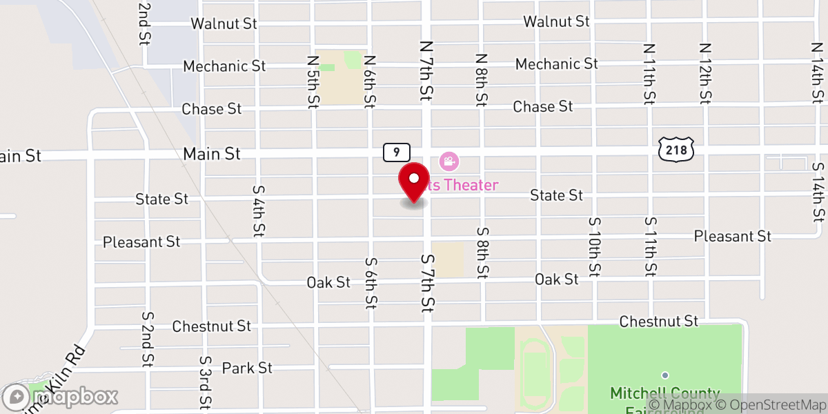 Map showing location of United Church of Christ