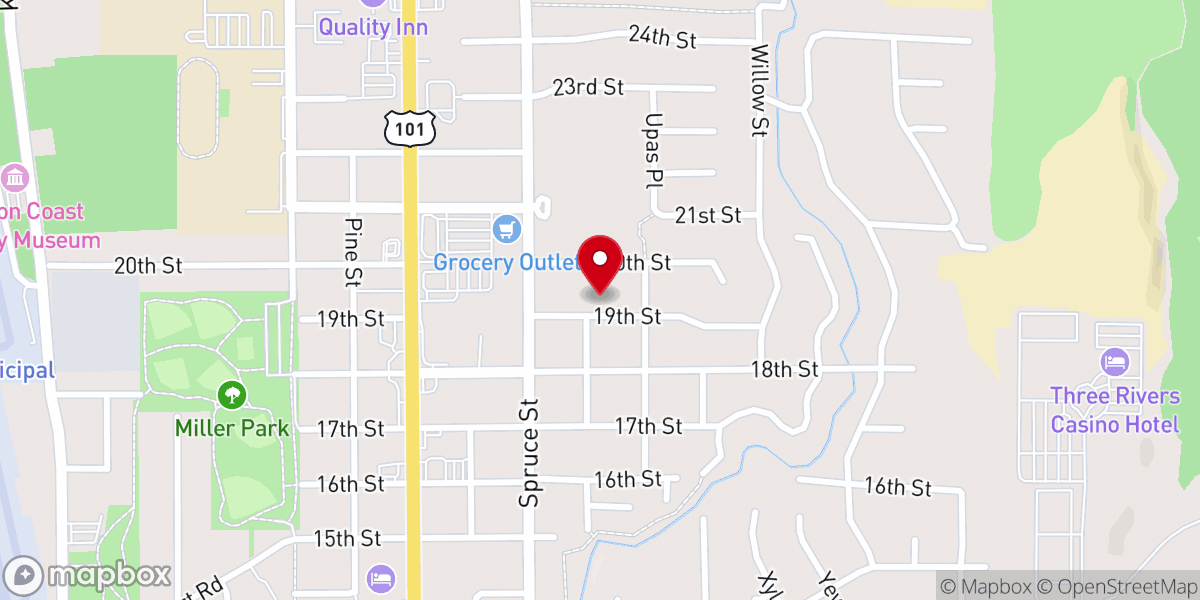 Map showing location of St. Andrew's Episcopal Church