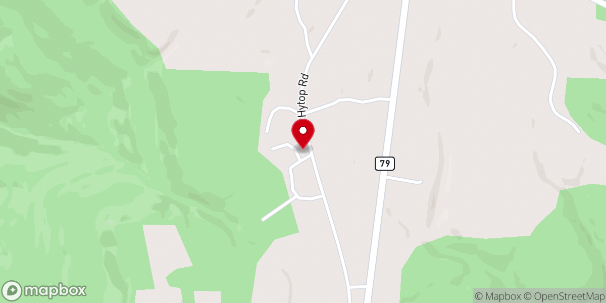 Map showing location of Hytop Church