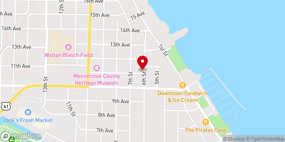 Map showing location of Central Lutheran Church