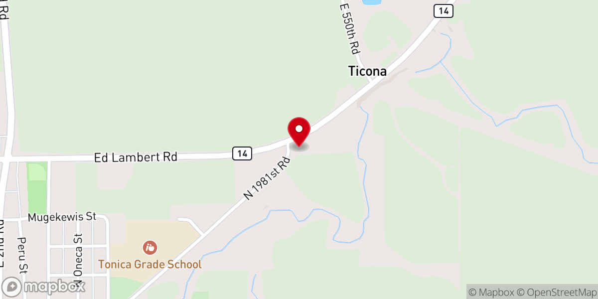 Map showing location of Tonica Public Works Department