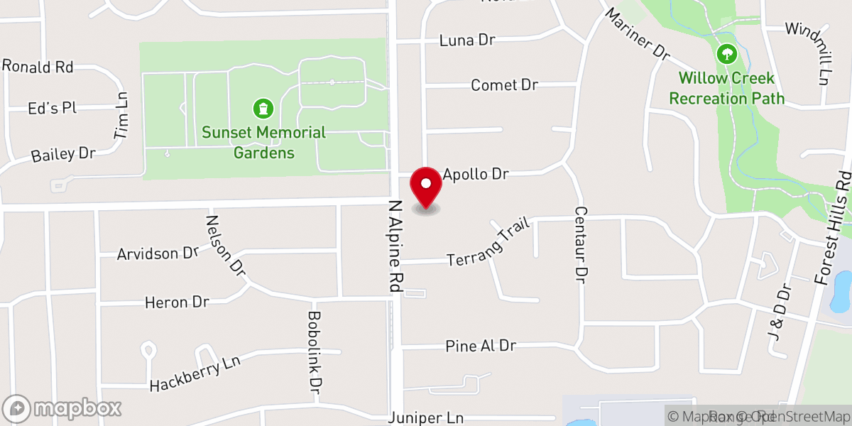 Map showing location of Iglesia del Nazareno en Rockford