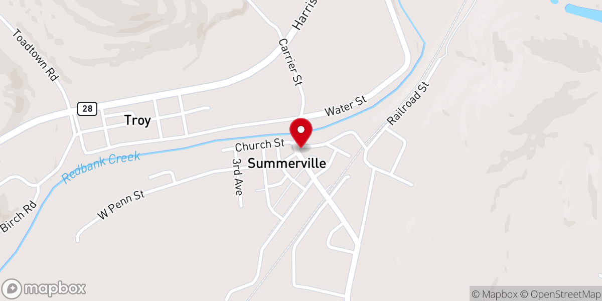 Map showing location of Summerville Eats & Sweets