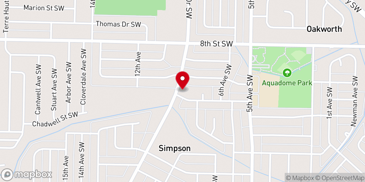 Map showing location of Bethany Presbyterian Church