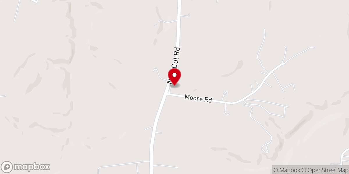 Map showing location of Crossroads Baptist Church