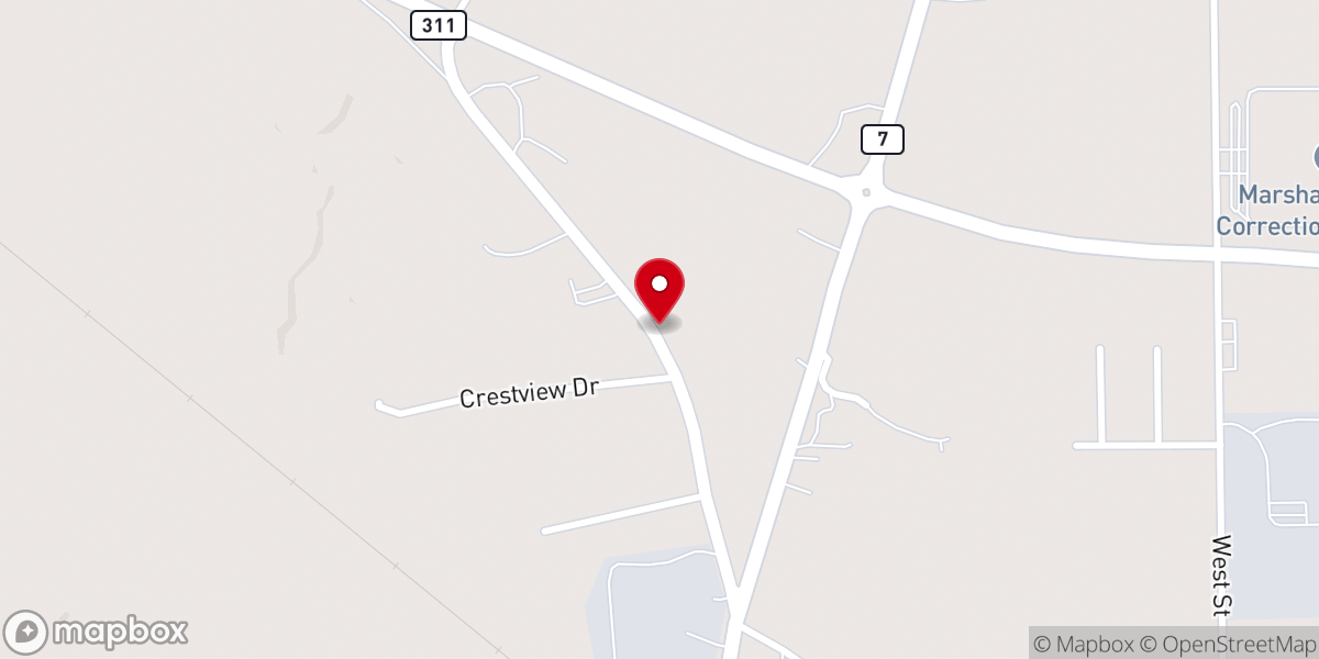 Map showing location of Zion Lutheran Church