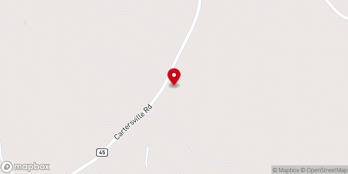 Map showing location of Mount Horeb Church