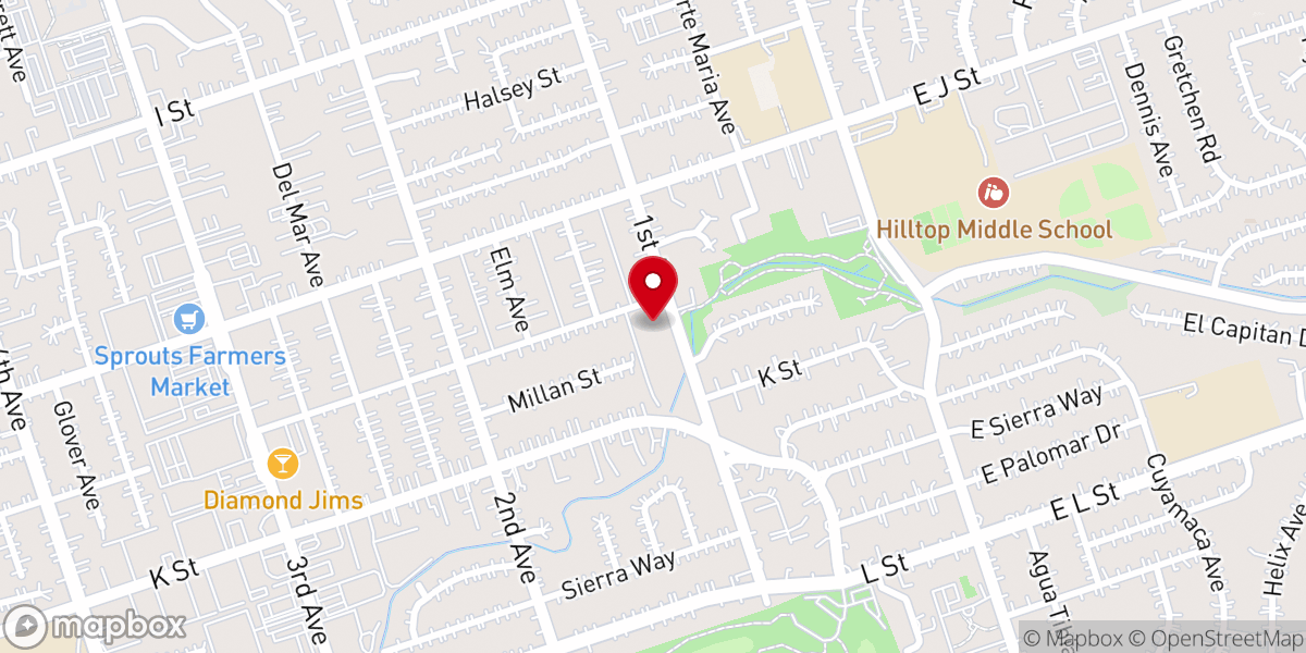 Map showing location of First Unitarian Universalist Church of San Diego - South Bay
