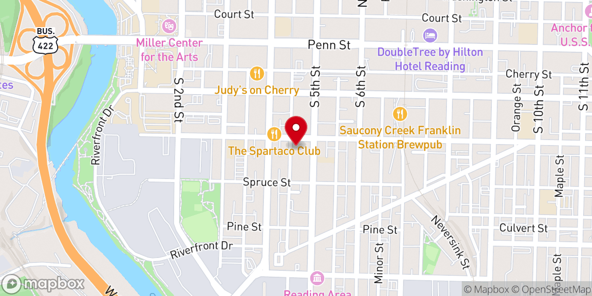 Map showing location of First Baptist Church