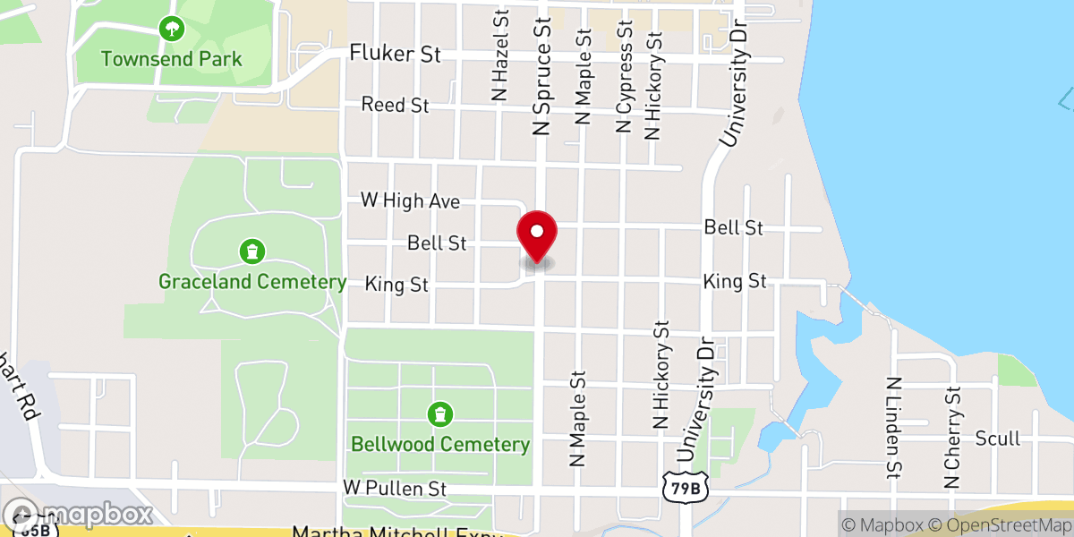 Map showing location of Evangelistic Outreach Church