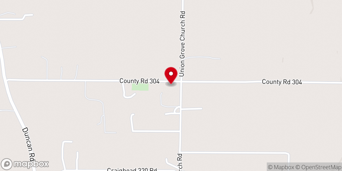 Map showing location of Union Grove United Methodist