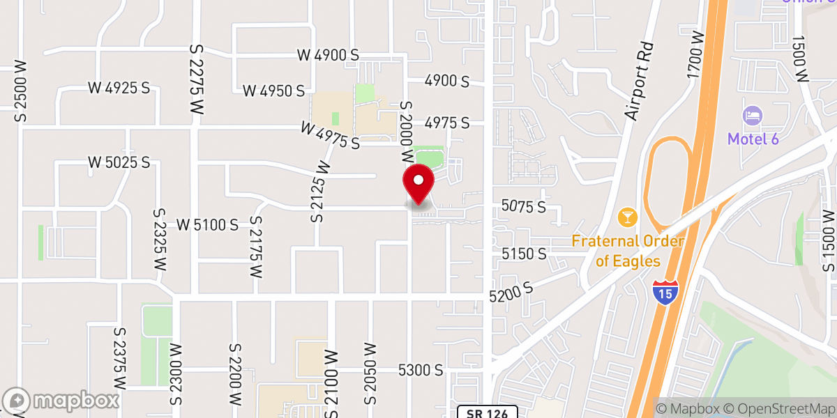 Map showing location of Roy Abundant Life Center