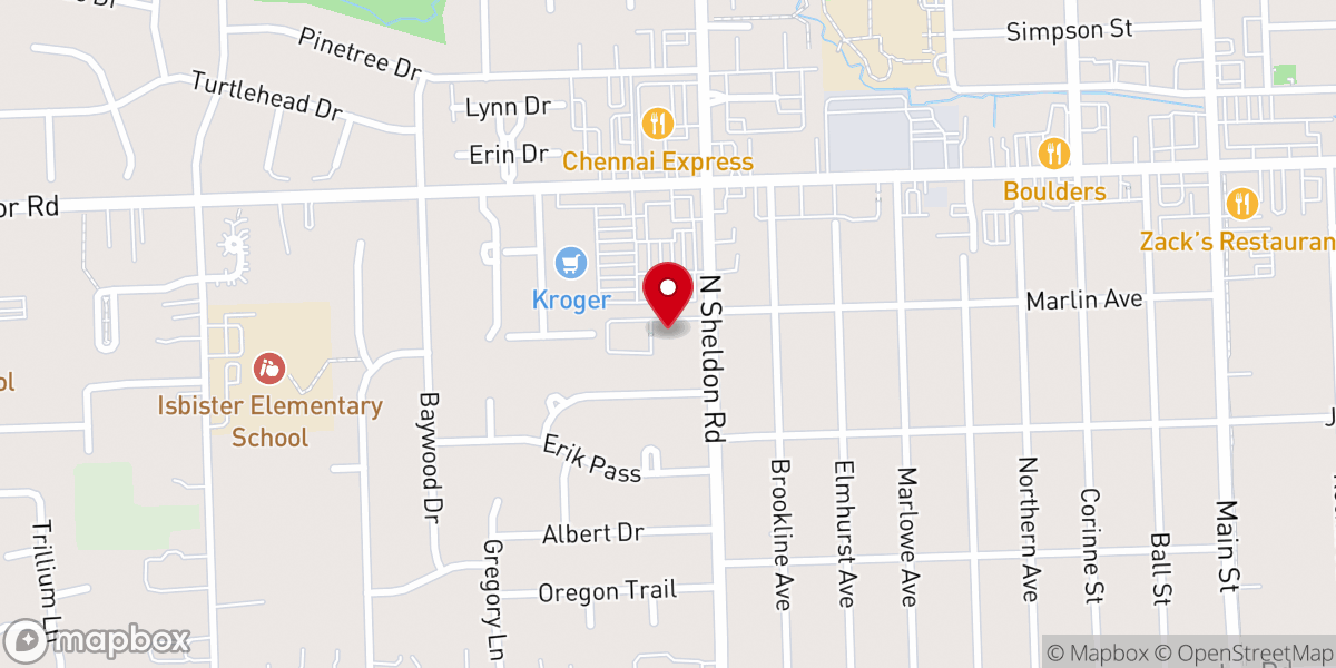 Map showing location of Plymouth Church of Christ