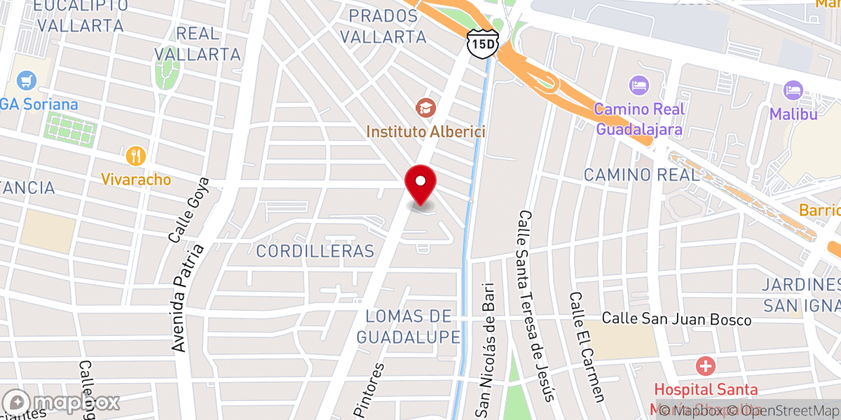 Map showing location of Parroquia Corpus Christi