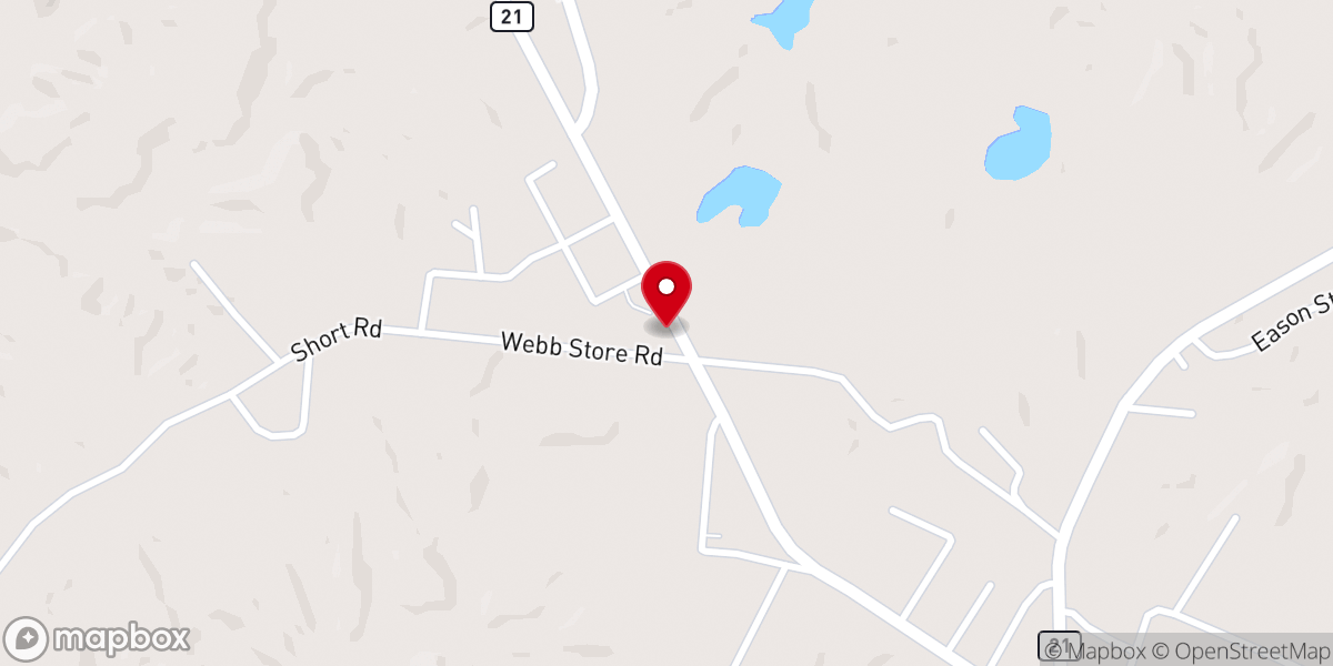 Map showing location of Hornbeak Pentecostal Church