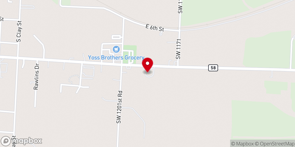 Map showing location of New Hope Baptist Church