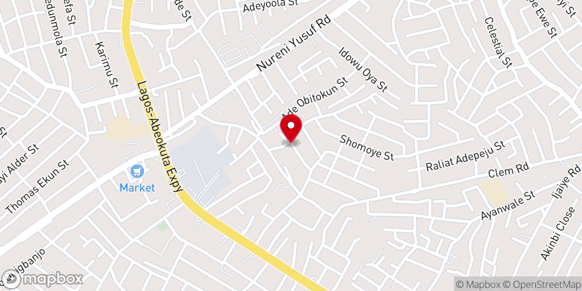 Map showing location of Foursquare Gospel Church Adura
