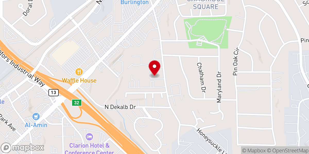 Map showing location of North Atlanta Bible Chapel