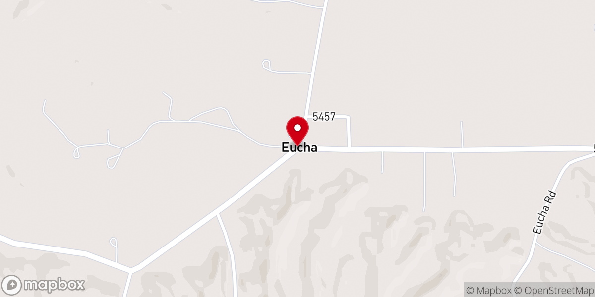 Map showing location of Eucha
