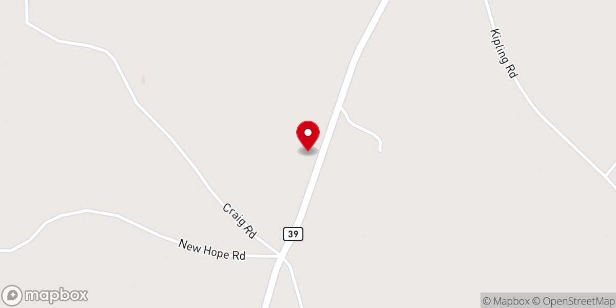 Map showing location of Brown Ridge Baptist Church