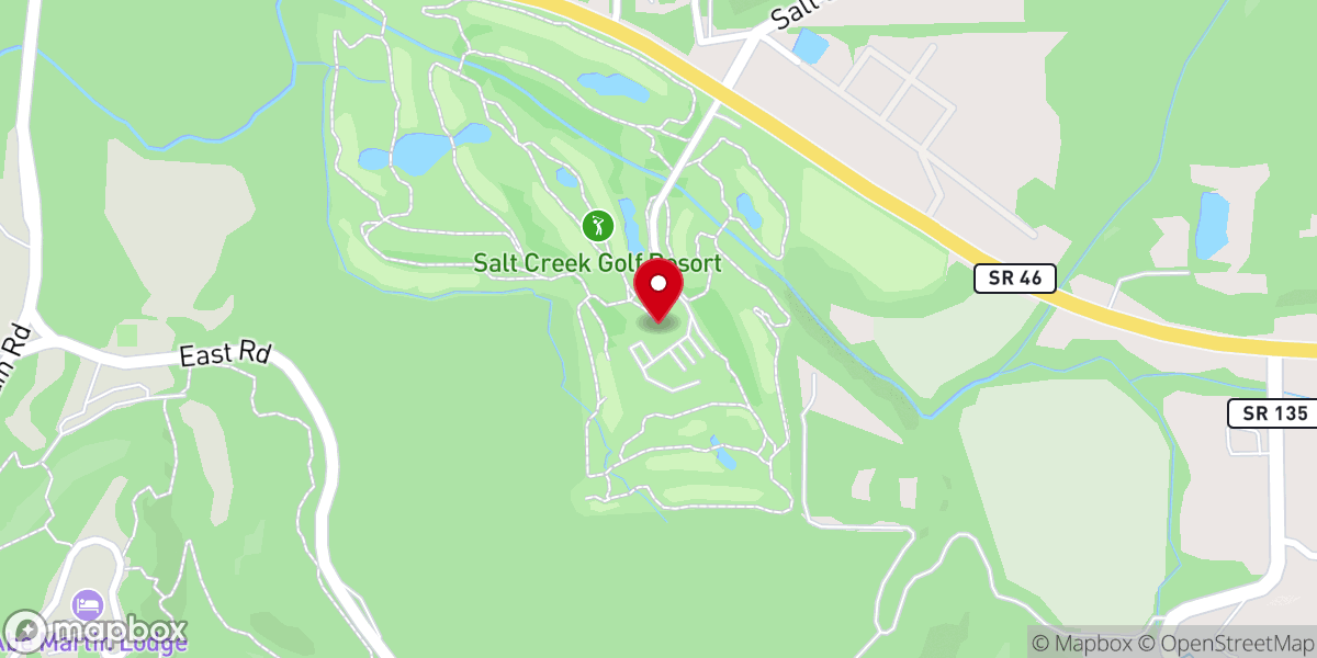 Map showing location of Salt Creek Golf Retreat
