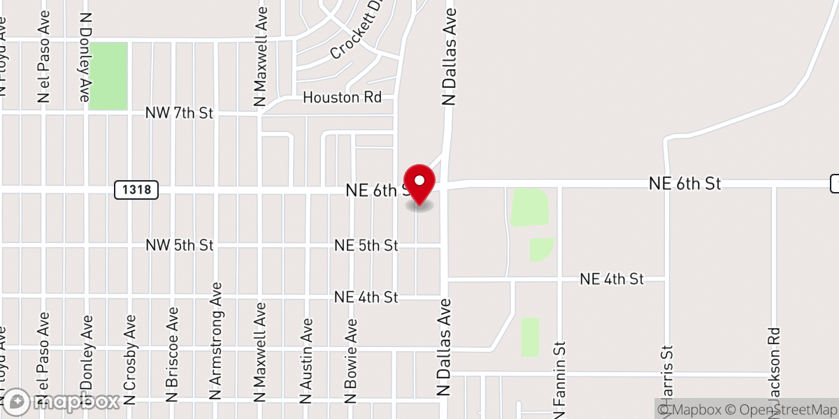 Map showing location of Tulia Christian Fellowship