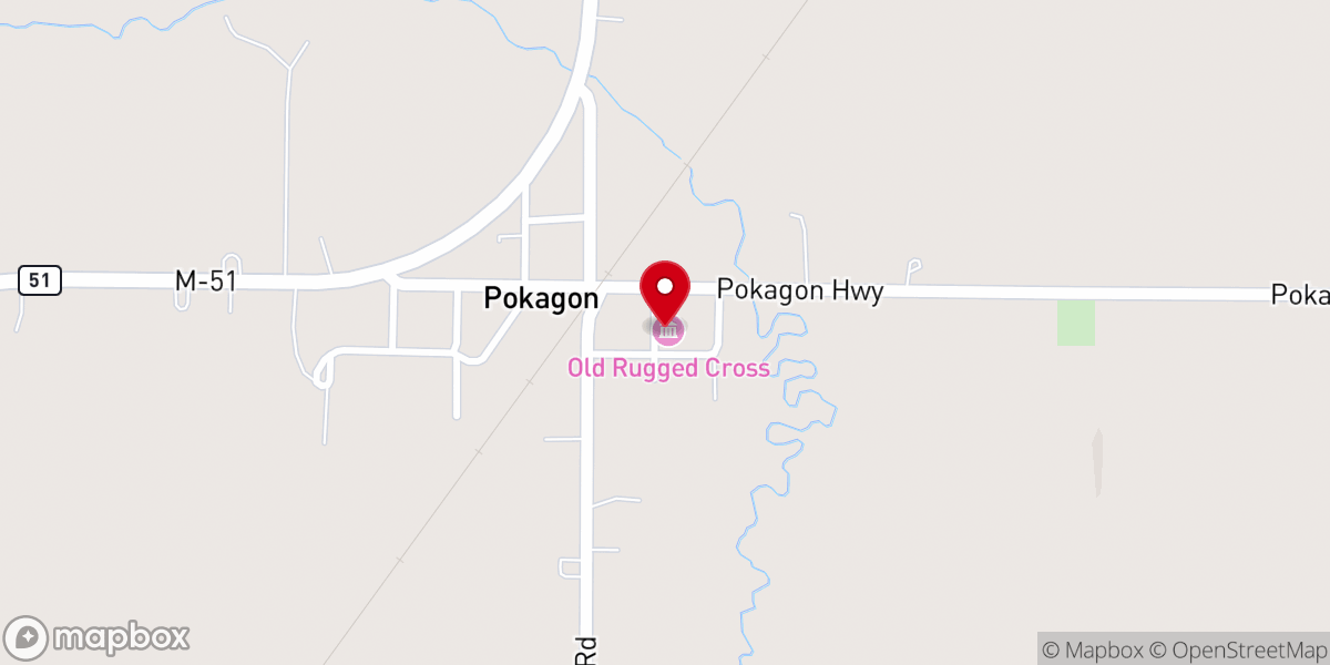 Map showing location of Old Rugged Cross Foundation Inc