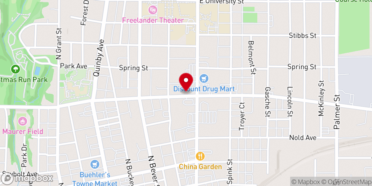Map showing location of Healing Rooms of Wooster Inc