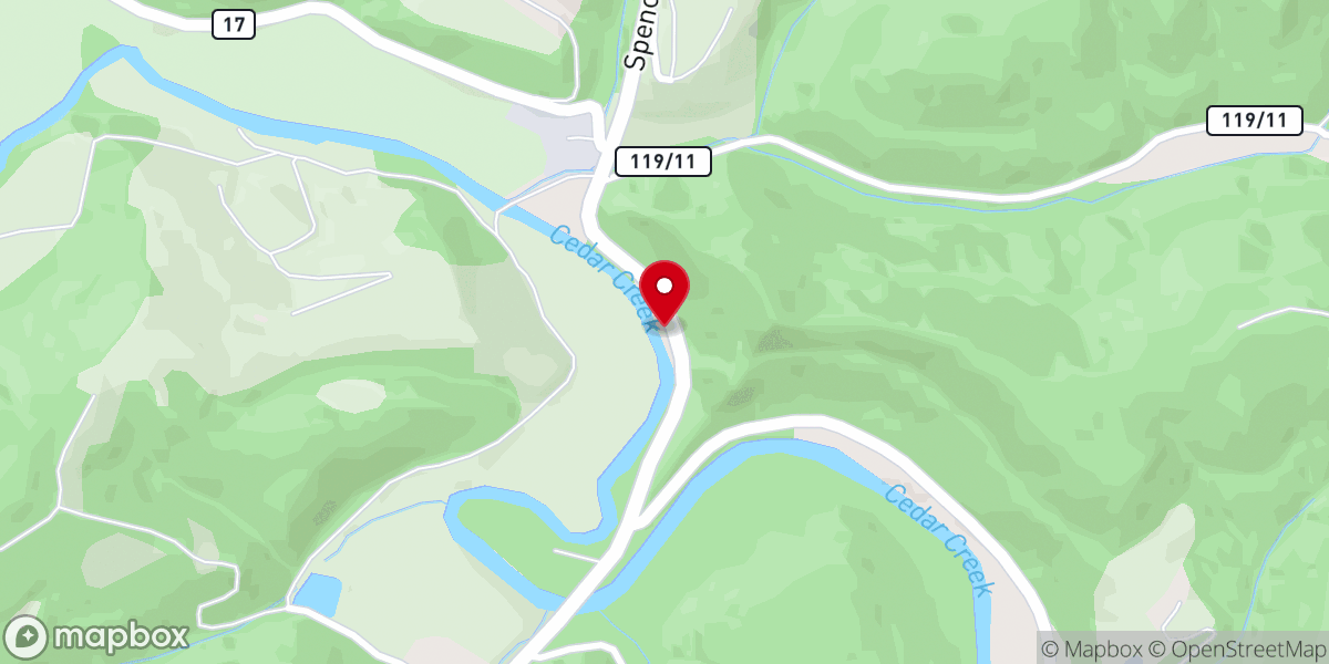 Map showing location of Dawson Baptist Church