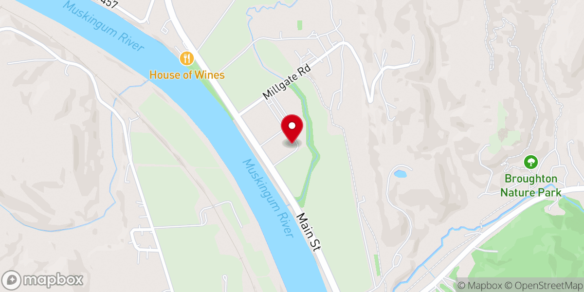 Map showing location of Marietta Bible College