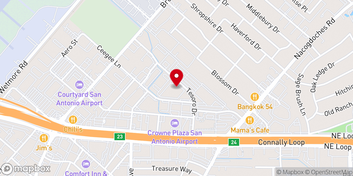 Map showing location of San Antonio Reformed Church