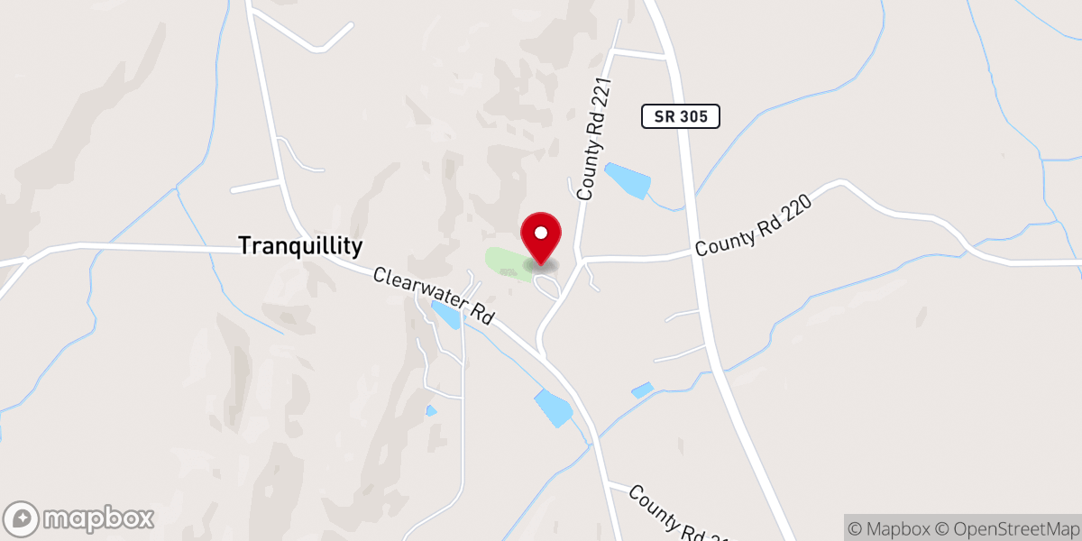 Map showing location of Tranquility Methodist Church