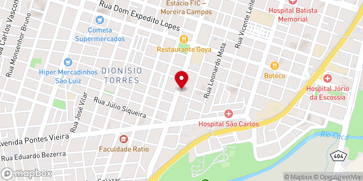 Map showing location of Igreja Batista Manancial