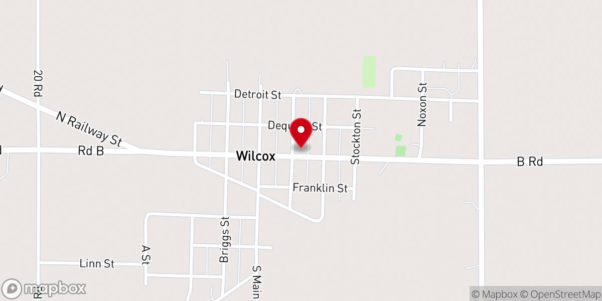 Map showing location of Wilcox United Methodist Church