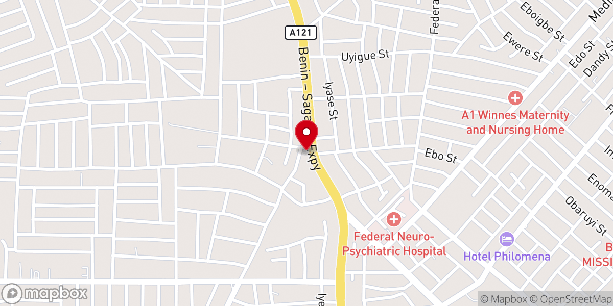 Map showing location of Mountain Of Fire And Miracles Ministries