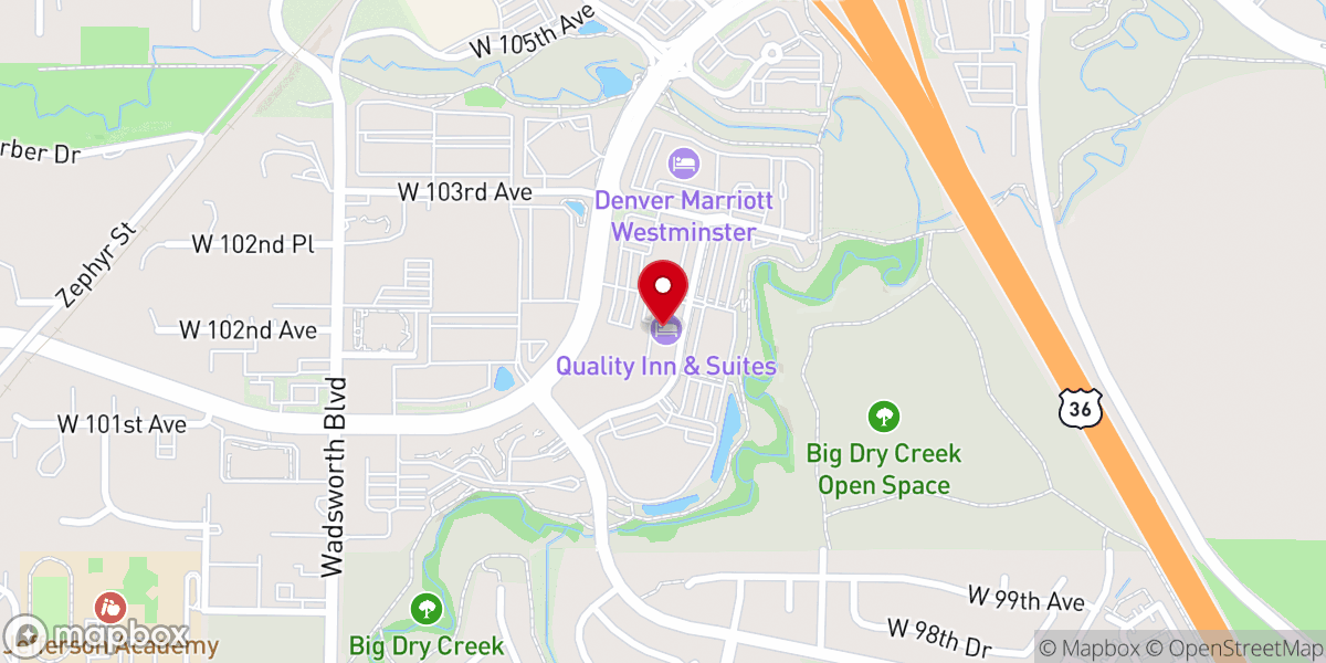 Map showing location of Quality Inn & Suites Westminster - Broomfield