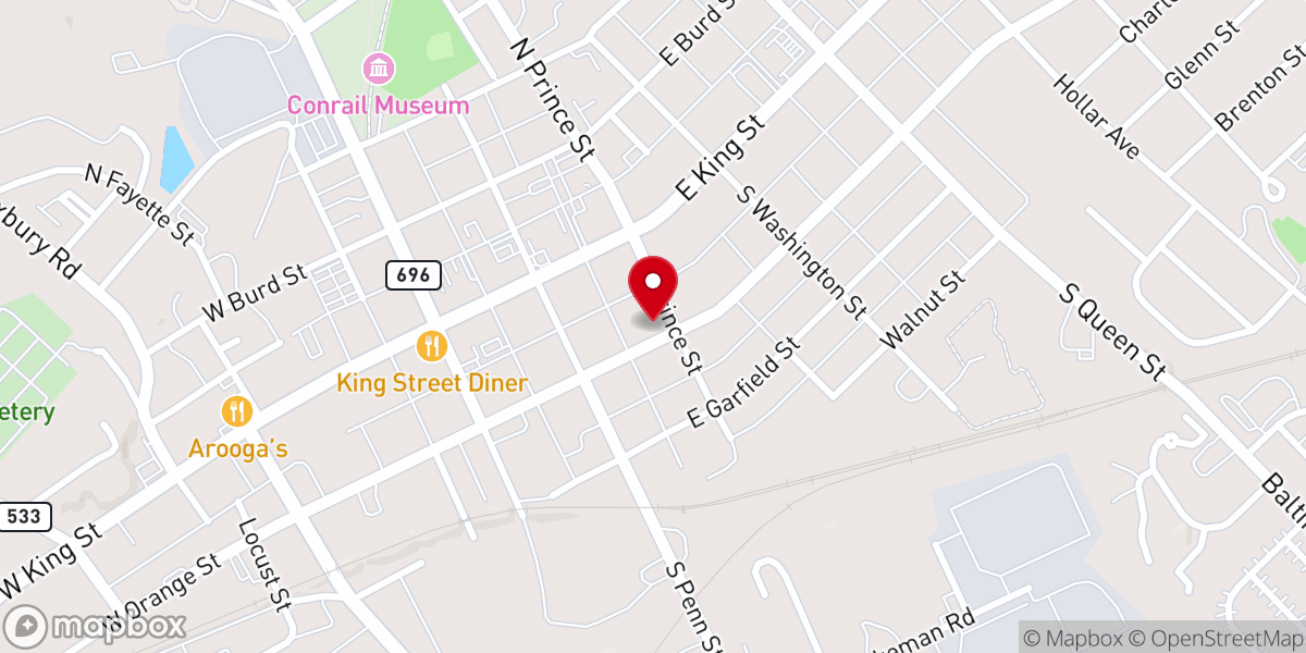 Map showing location of Grace United Church of Christ