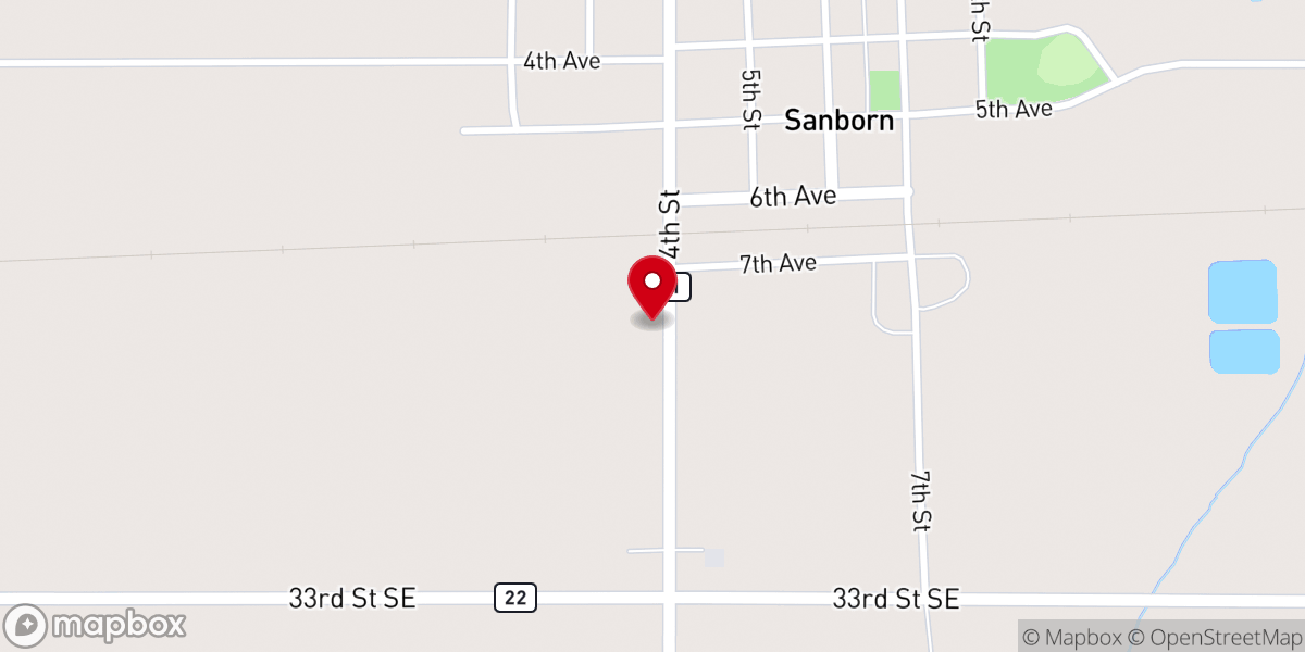 Map showing location of Sacred Heart Catholic Church