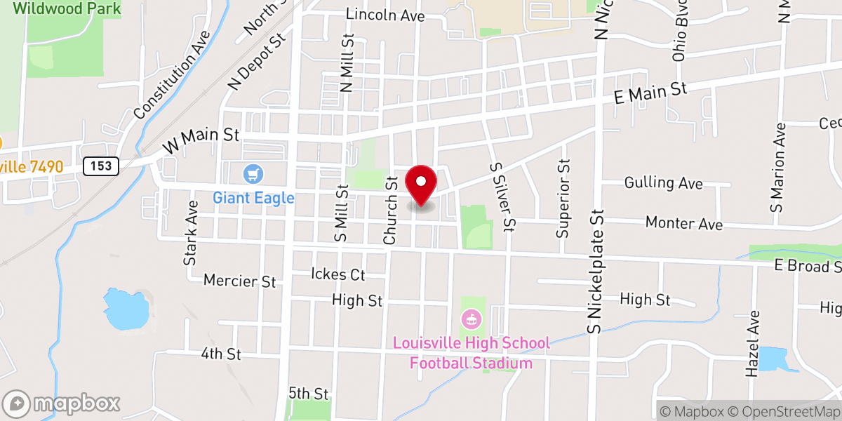 Map showing location of Christ Church of Louisville