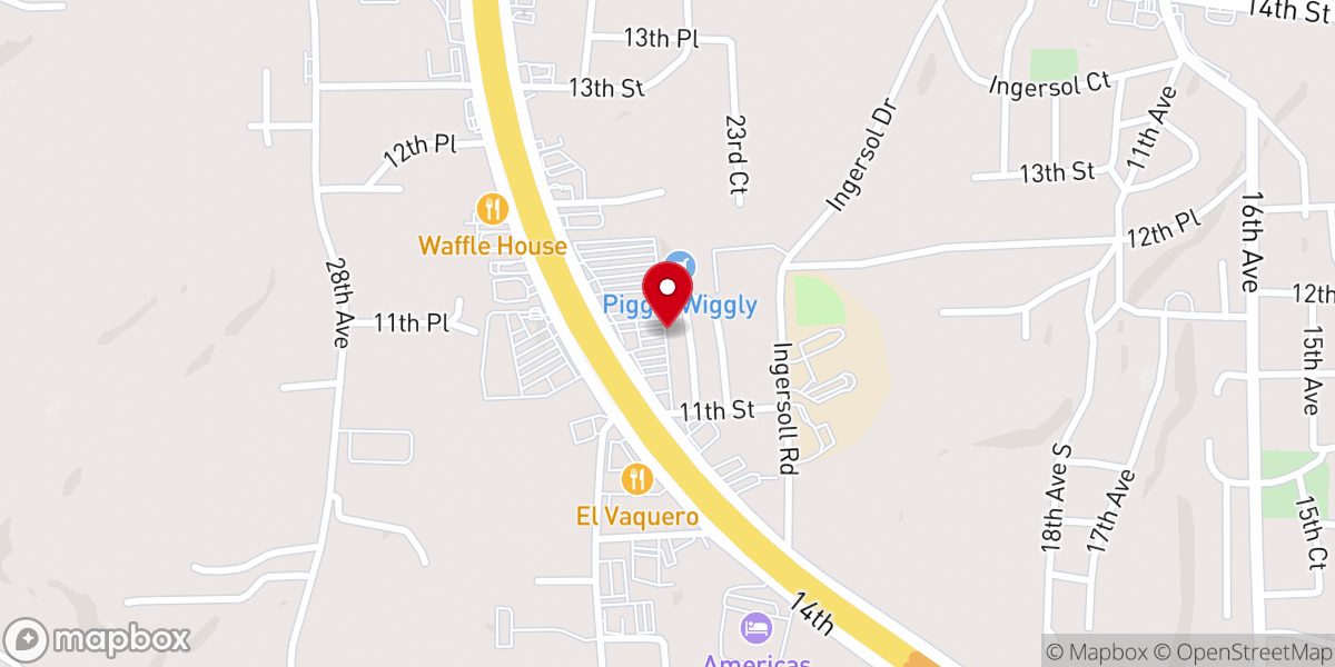Map showing location of Faith Fellowship Worship Center
