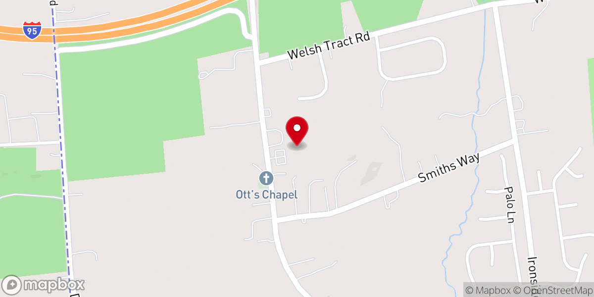Map showing location of St. Mary Coptic Orthodox Church of Delaware