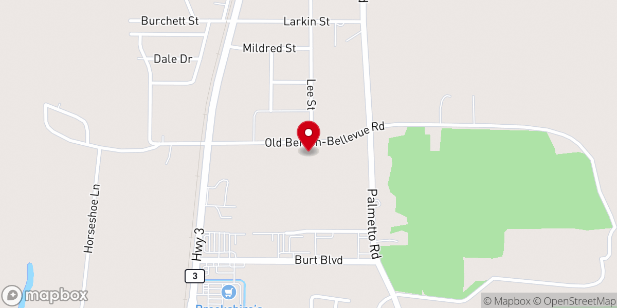Map showing location of Elizabeth Baptist Church