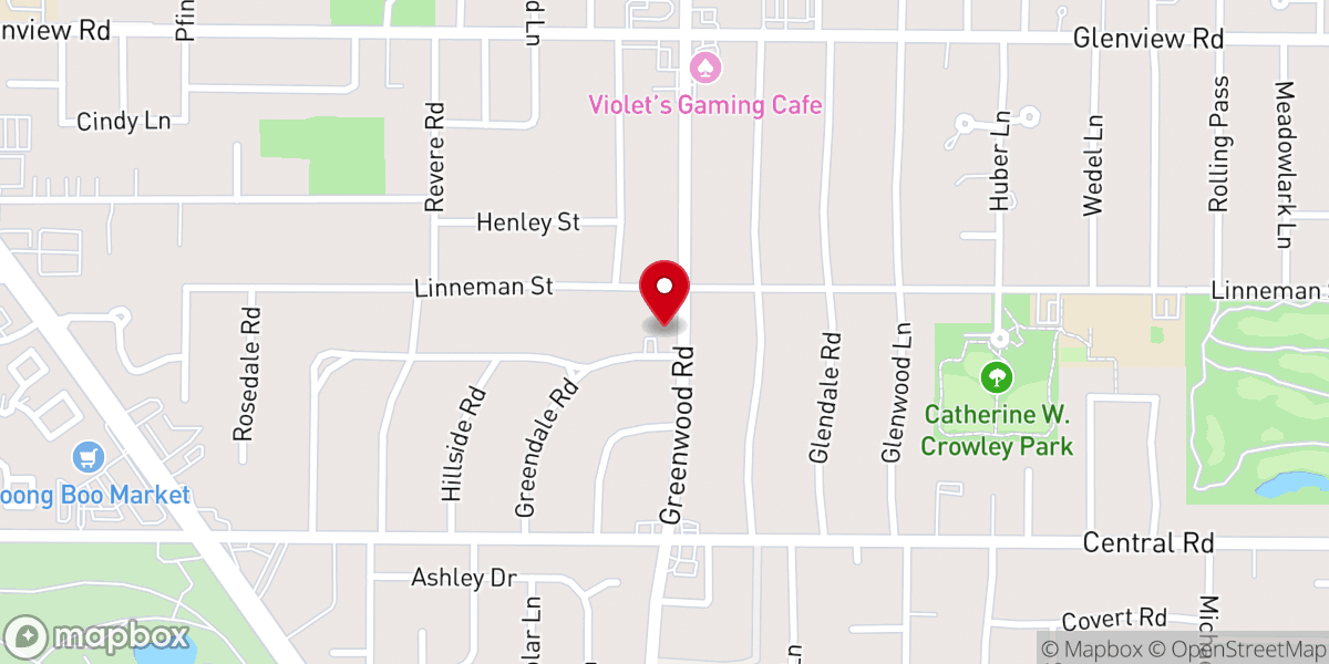 Map showing location of Glenview Korean Church