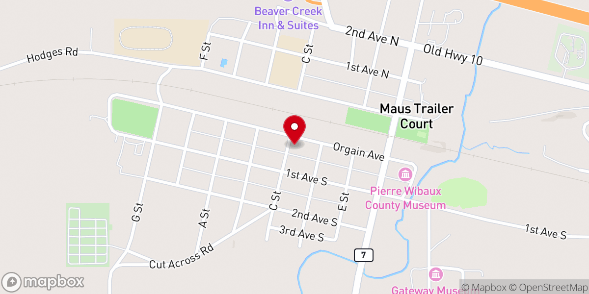 Map showing location of Old St. Peter’s Catholic Church