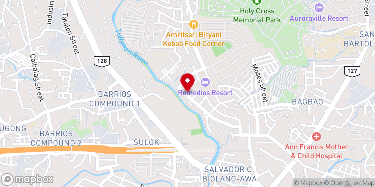 Map showing location of God's Will Baptist Church